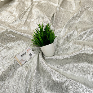 White Silver Jharna Shimmer Silk Banarasi Fabric