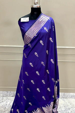 Auda Kalyug Satin Silk Banarasi Saree