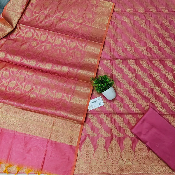 Baby Pink Kalgha Laheriya Banarasi Silk Suit