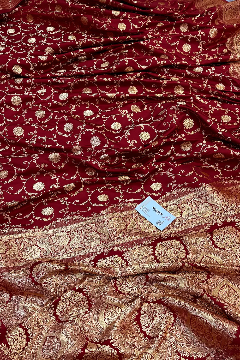 Maroon Murerwa Daal Katan Silk Banarasi Saree
