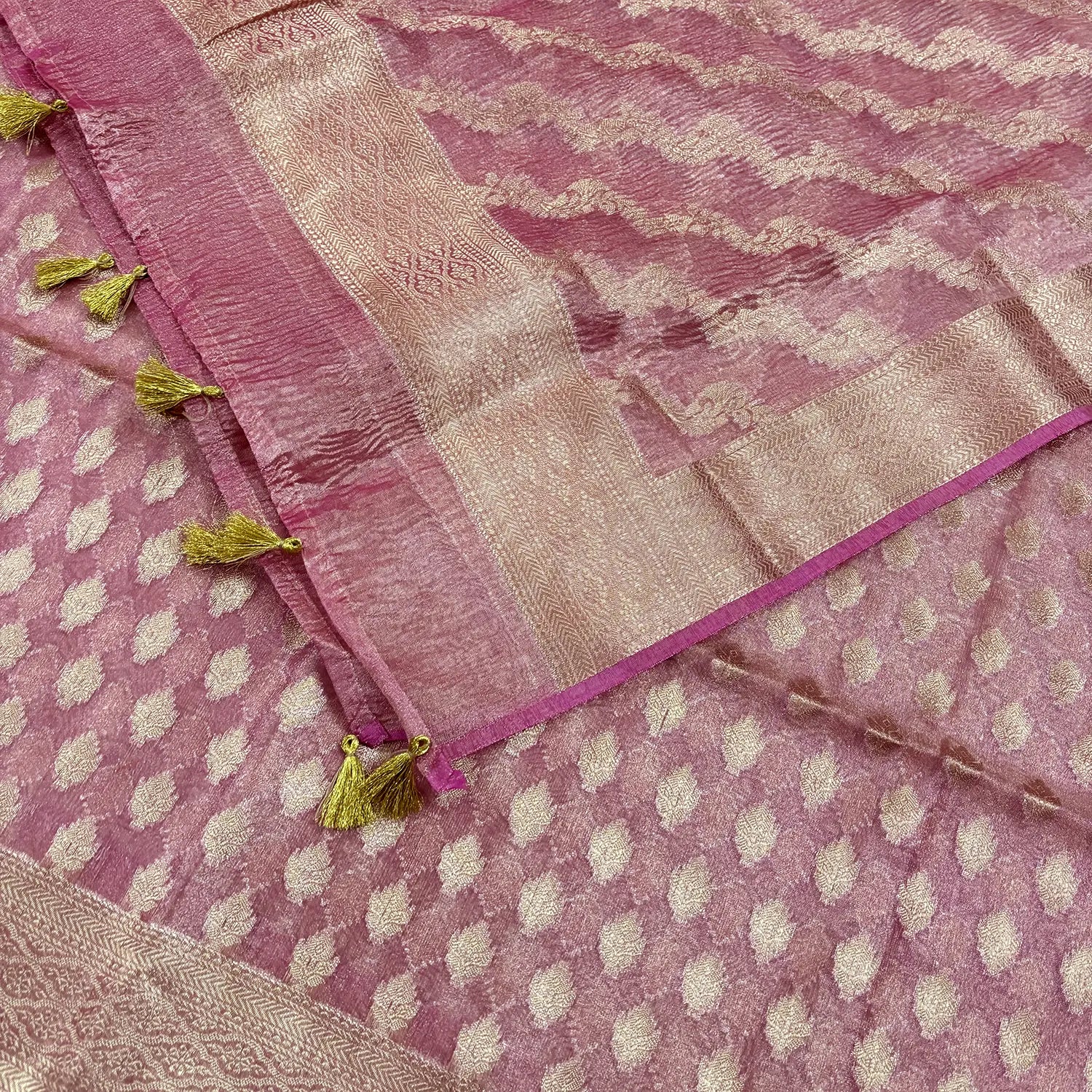 Pink Pairahan Tissue Silk Banarasi Suit