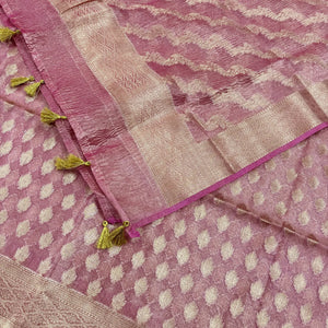 Pink Pairahan Tissue Silk Banarasi Suit