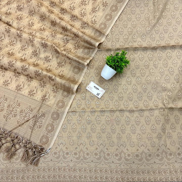 Beige Hukum Fire Cotton Silk Banarasi Suit