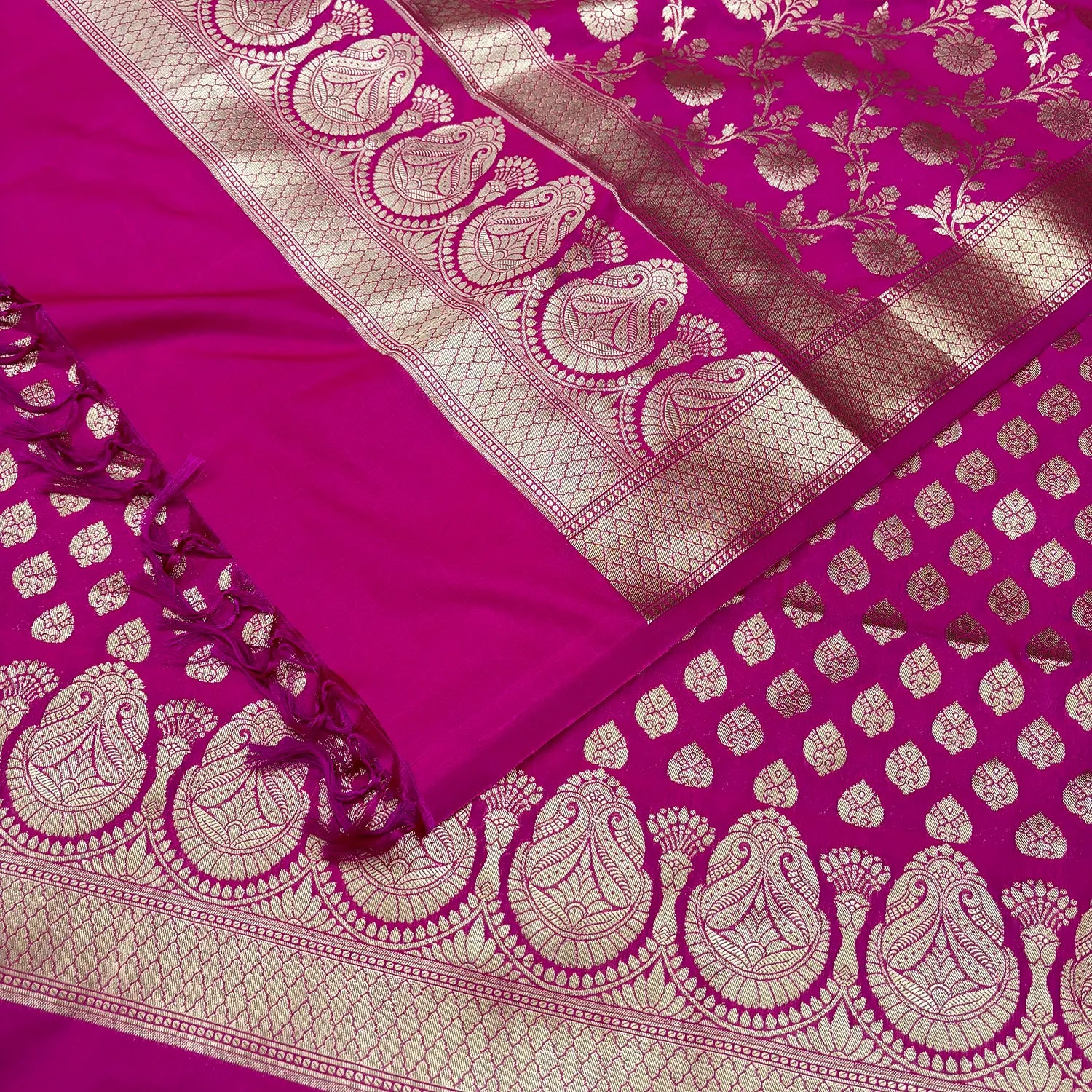 Pink Gumbad Buti Katan Silk Banarasi Suit