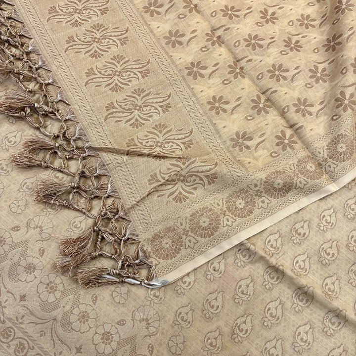 Beige Hukum Fire Cotton Silk Banarasi Suit