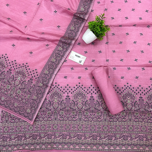 Baby Pink Jhilmila Taj Dola Silk Banarasi Suit