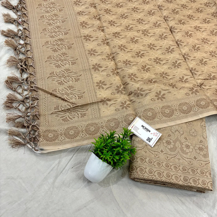 Beige Hukum Fire Cotton Silk Banarasi Suit