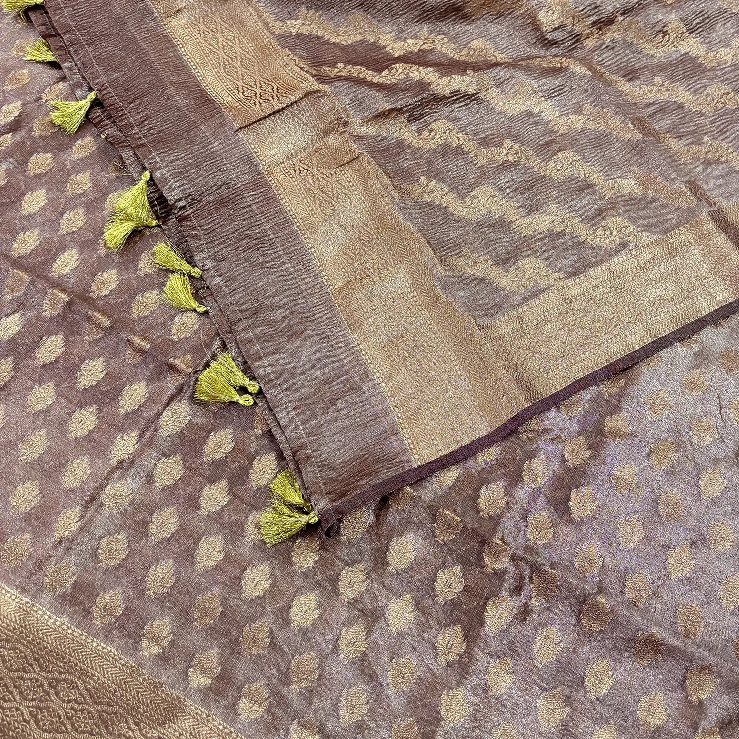 Rust Pairahan Tissue Silk Banarasi Suit