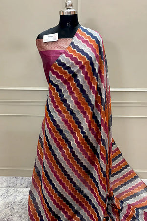 Pink Resham Zari Chanderi Silk Banarasi Saree