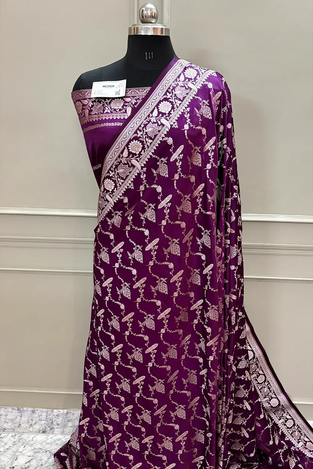 Purple Masakali Katan Silk Banarasi Saree