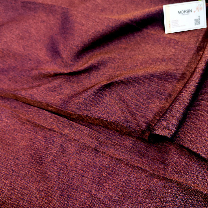 Purple Rust Cotton Silk Banarasi Fabric