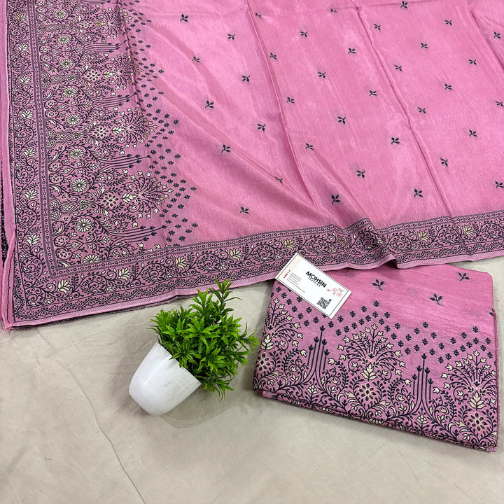 Baby Pink Jhilmila Taj Dola Silk Banarasi Suit