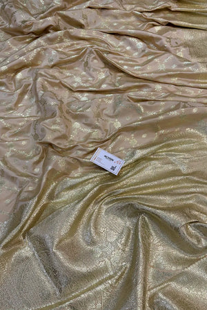Light Peach Qaidi Buti Katan Silk Banarasi Saree