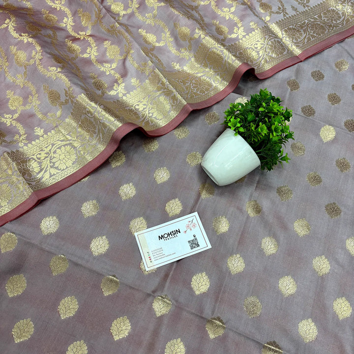 Mauve Kiyari Buti Satin Silk Banarasi Suit