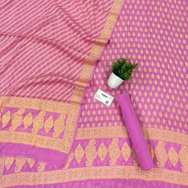 Pink Jaguar Shahi Georgette Silk Banarasi Suit