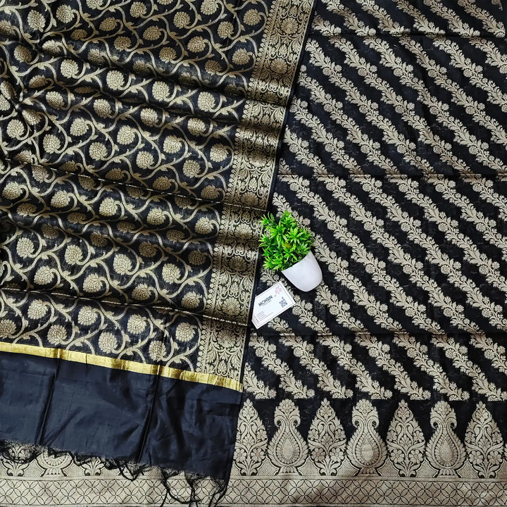 Black Kalgha Laheriya Banarasi Silk Suit