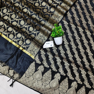 Black Kalgha Laheriya Banarasi Silk Suit