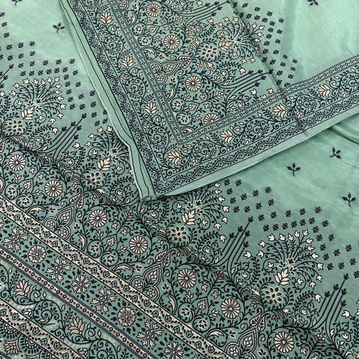 Sea Green Jhilmila Taj Dola Silk Banarasi Suit