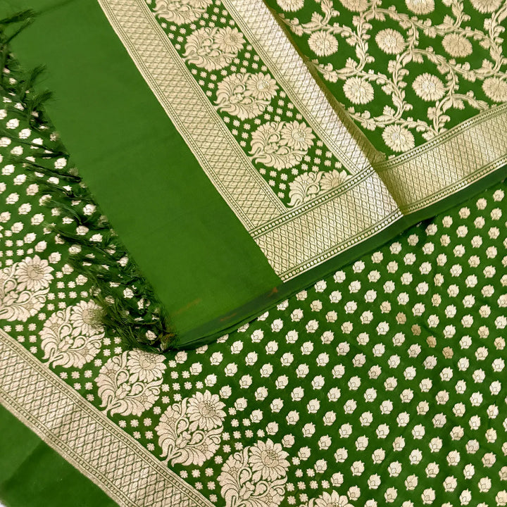 Mehendi Guldaan Kalli Katan Silk Banarasi Suit