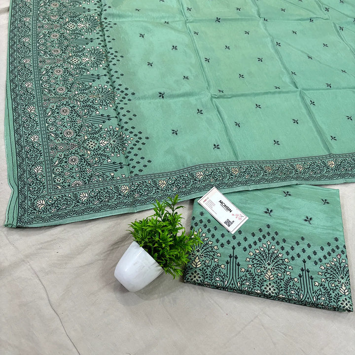 Sea Green Jhilmila Taj Dola Silk Banarasi Suit