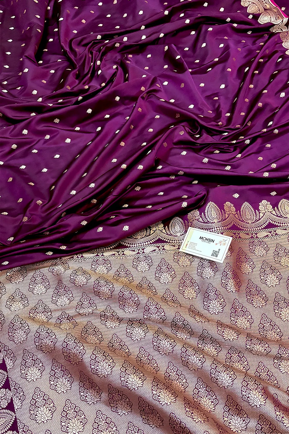Purple Jadi Buti Katan Silk Banarasi Saree