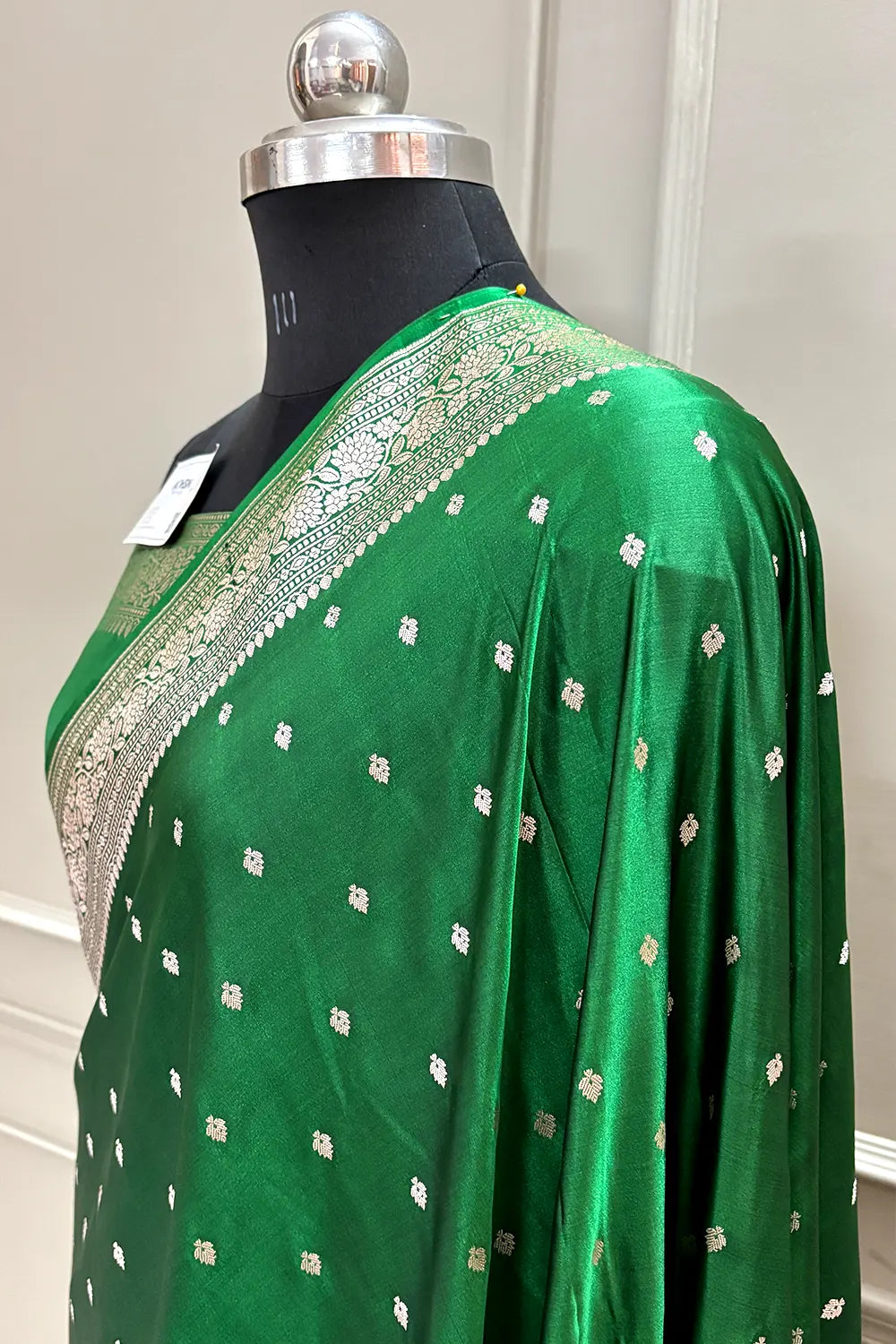 Green Chitrani Buti Katan Silk Banarasi Saree