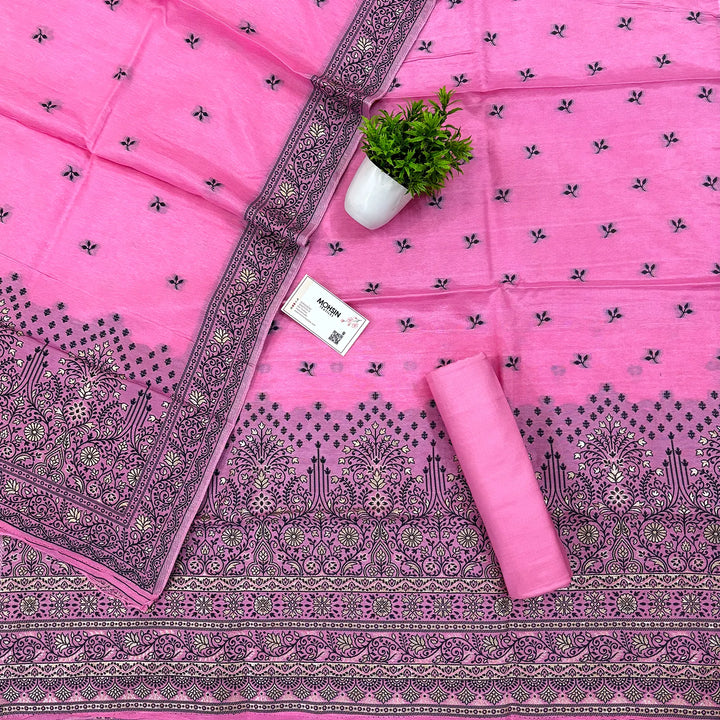 Pink Jhilmila Taj Dola Silk Banarasi Suit