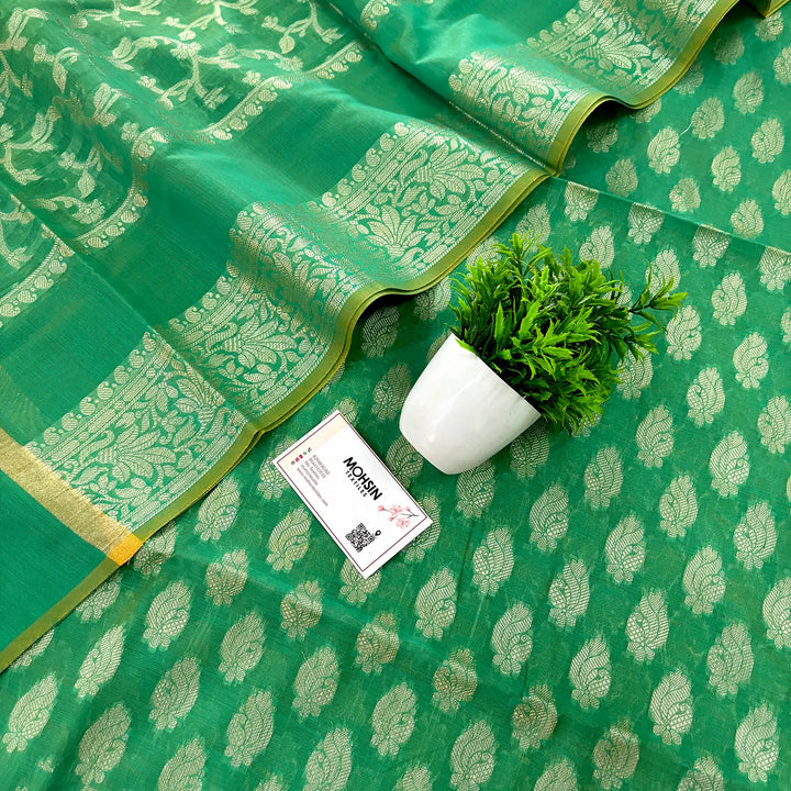 Light Green Holika Banarasi Silk Suit