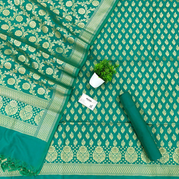 Sea Green Guldaan Katan Silk Banarasi Suit