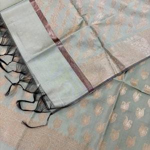 Mint Green Chirag Buti Satin Silk Banarasi Suit