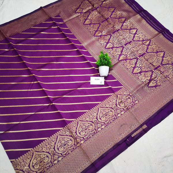 Purple Resham Zari Banarasi Silk Saree