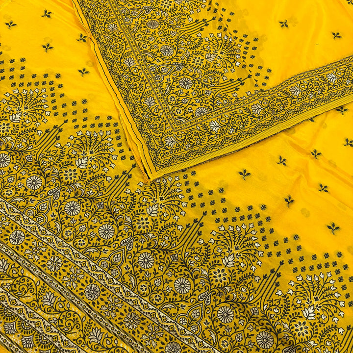 Yellow Jhilmila Taj Dola Silk Banarasi Suit