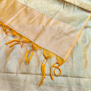 Beige Kalgha Buti Banarasi Silk Suit