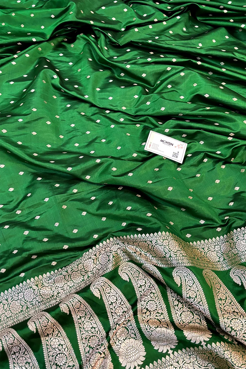 Green Chitrani Buti Katan Silk Banarasi Saree