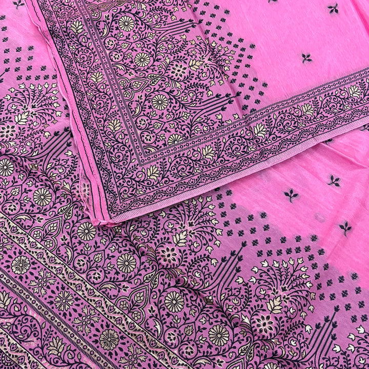 Pink Jhilmila Taj Dola Silk Banarasi Suit