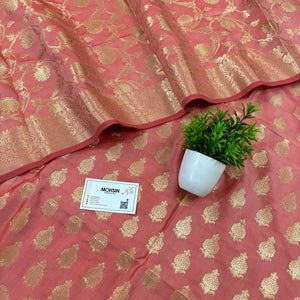 Peach Gumbad Crown Satin Silk Banarasi Suit