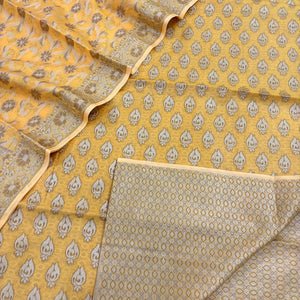 Yellow Hukum Fire Cotton Silk Banarasi Suit