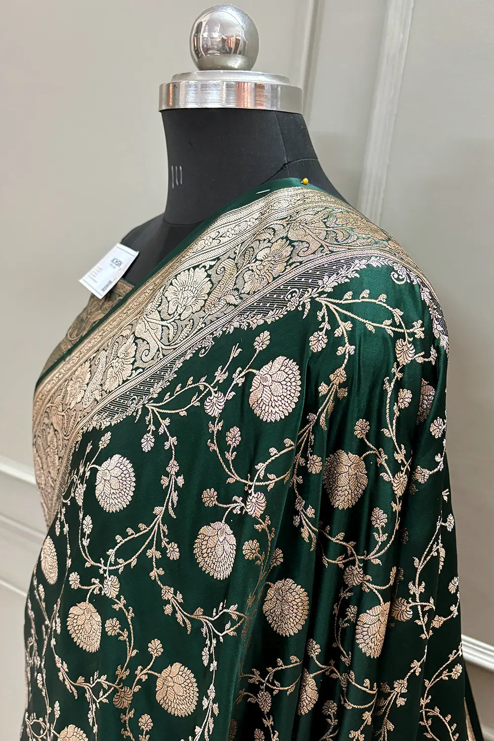 Bottle Green Murerwa Daal Katan Silk Banarasi Saree