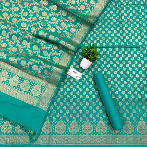 Sea Green Guldaan Fool Katan Silk Banarasi Suit