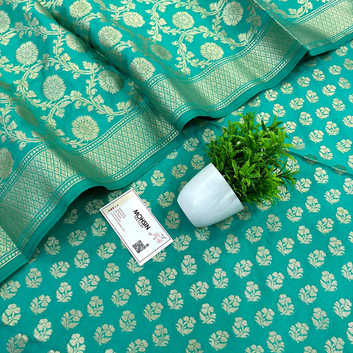 Sea Green Guldaan Fool Katan Silk Banarasi Suit