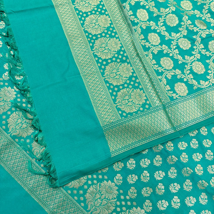 Sea Green Guldaan Fool Katan Silk Banarasi Suit