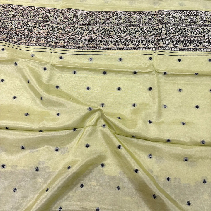 Light Yellow Jhilmila Taj Dola Silk Banarasi Suit