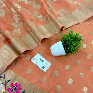 Orange Gulbagh Cotton Silk Banarasi Suit