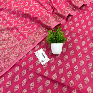 Rani Pink Hukum Fire Cotton Silk Banarasi Suit