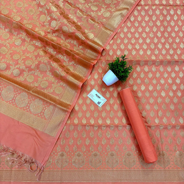 Light Peach Guldaan Katan Silk Banarasi Suit