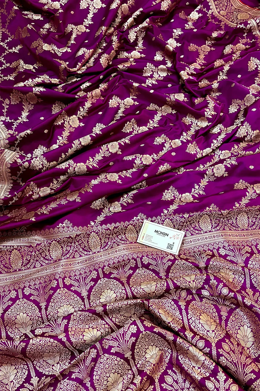 Purple Papakipari Katan Silk Banarasi Saree