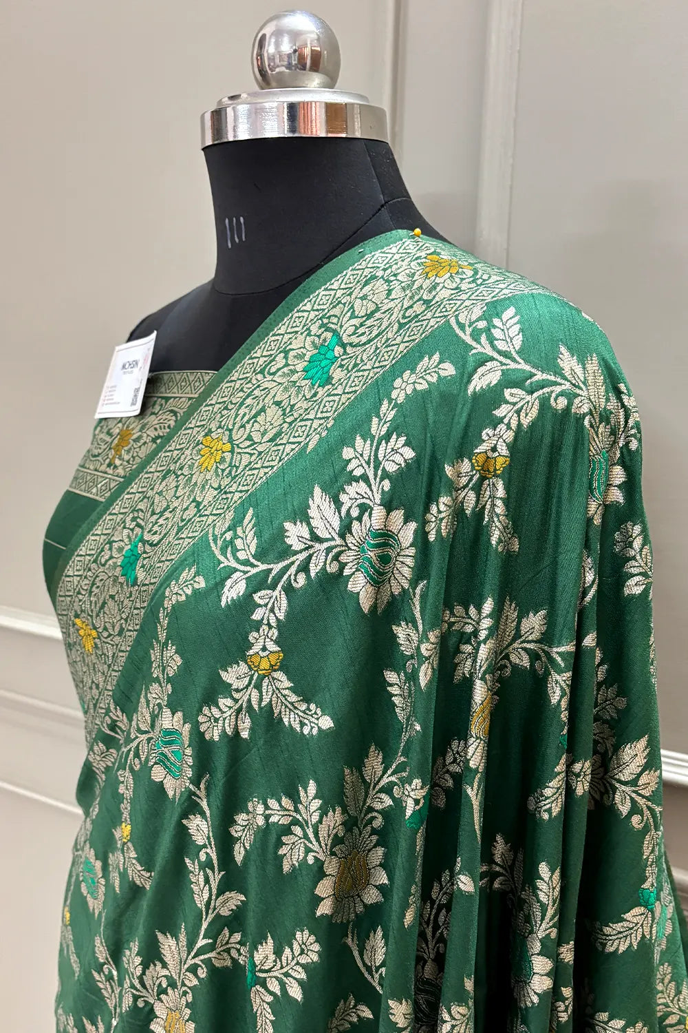 Green Resham Zari Silky Banarasi Saree