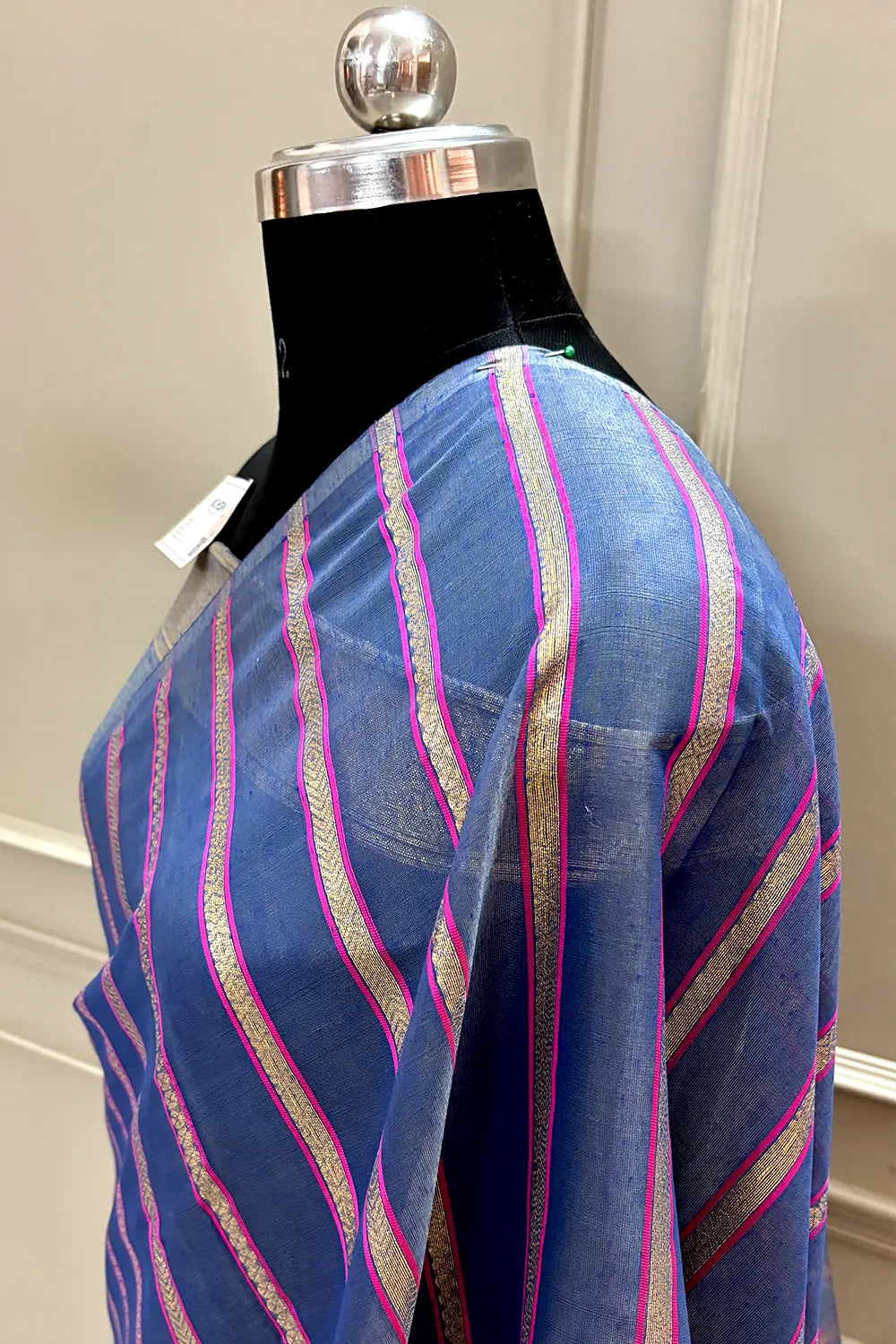 Light Blue Resham Zari Chanderi Silk Banarasi Saree