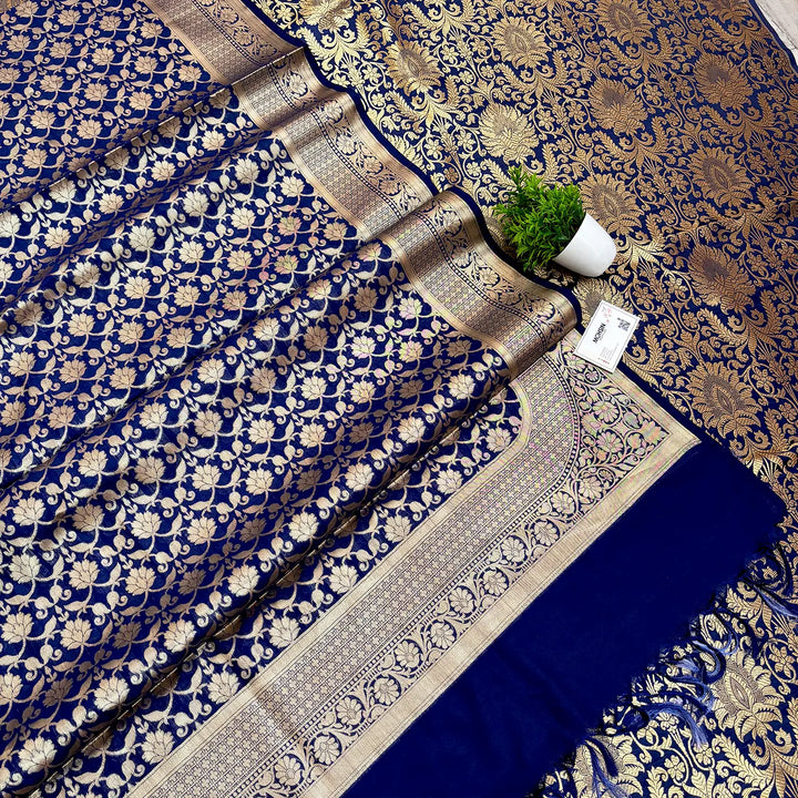 Navy Blue Alankaar Katan Silk Banarasi Suit