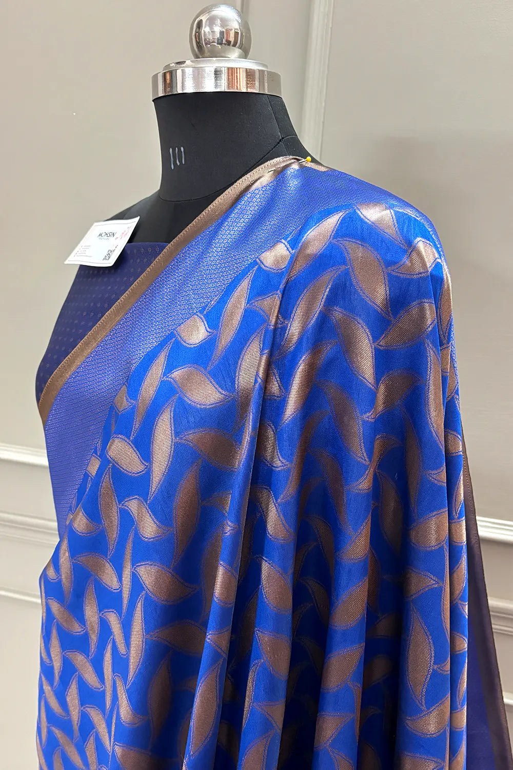 Royal Blue Resham Zari Silky Banarasi Saree
